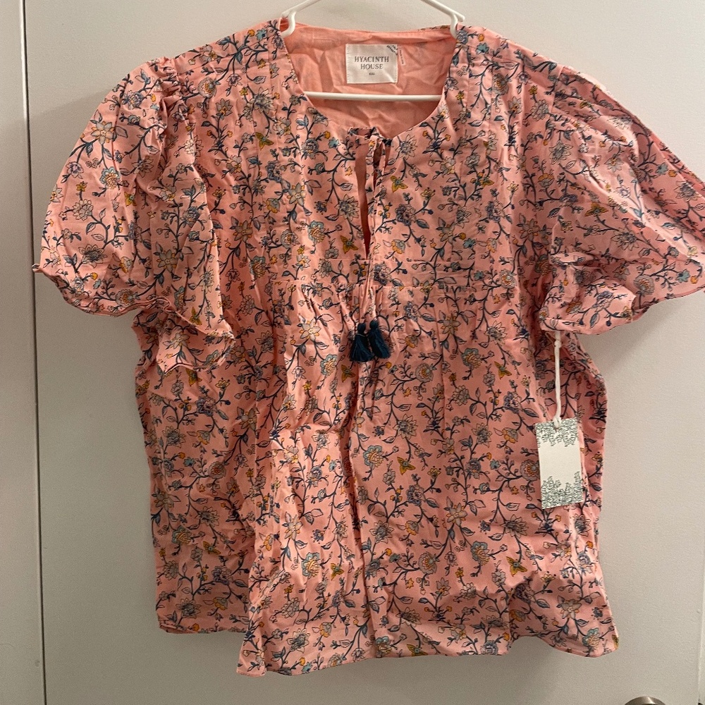 Tuckernuck Hyacinth House light pink cotton peasant top NWT